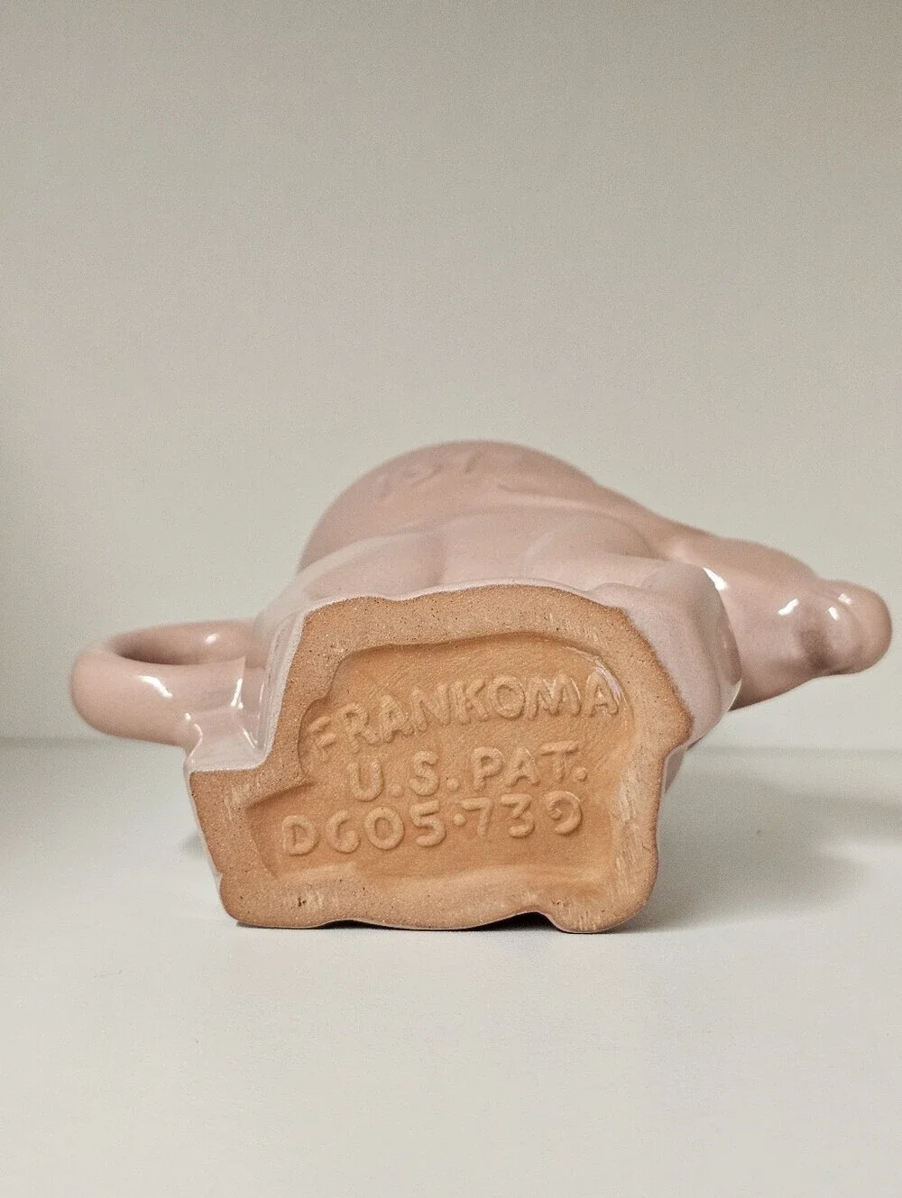VINTAGE 1977 Frankoma Collectible Blush Pink Elephant & Donkey Planters (2)